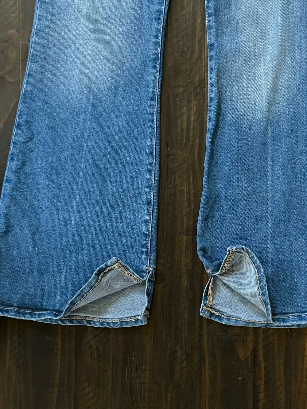 Gap Denim Kids High Rise '70s Flare Girls Blue Jeans Size 10 Adjustable Waist